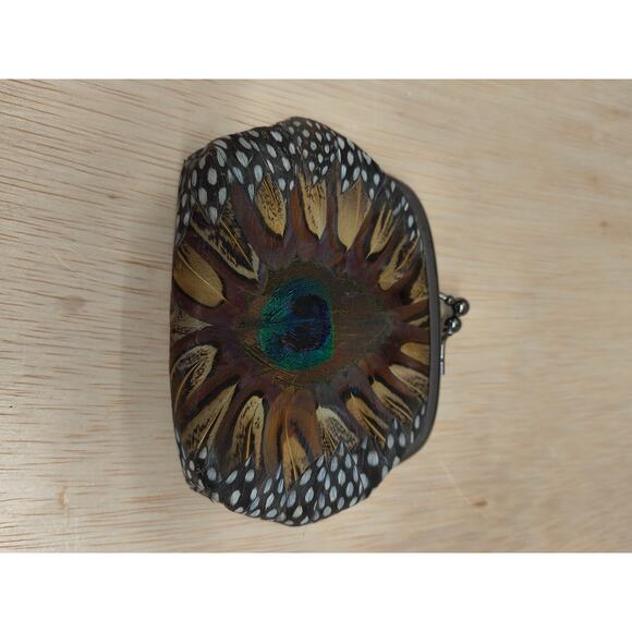 Vintage Lee Sands Hawaii Genuine Pheasant  Handbag Purse & Coin Purse - Picture 8 of 16